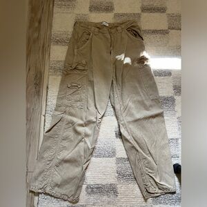 Zara linen like cargo pants • size 12